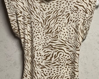 80er Jahre Curvy Animal Print Kleid