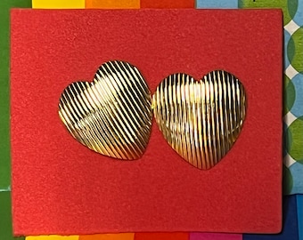 80s Golden Heart Earrings