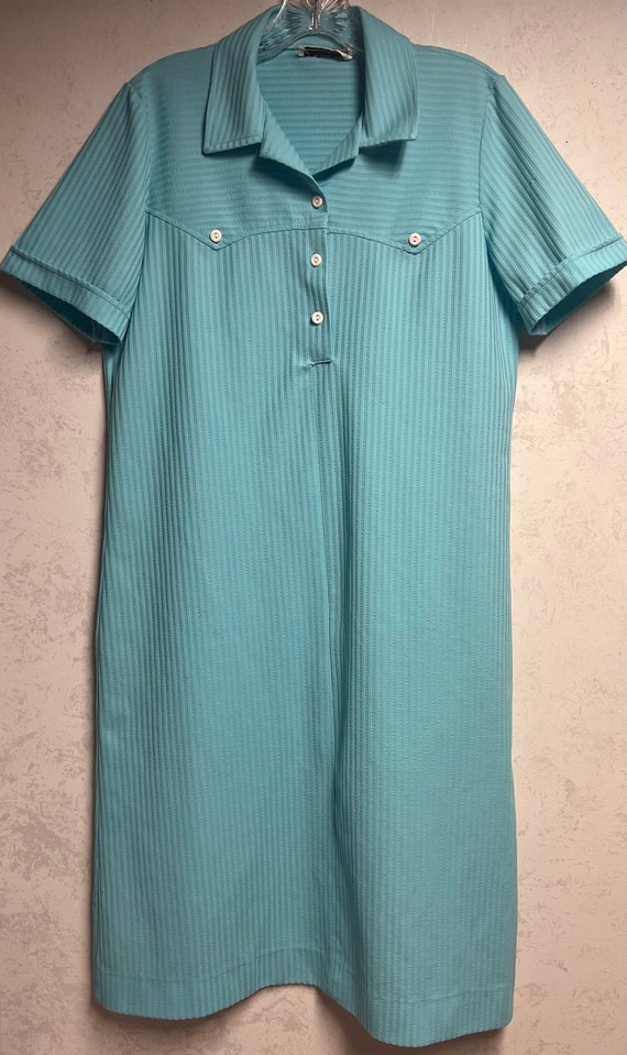 Bright Blue Vintage Shirt Dress
