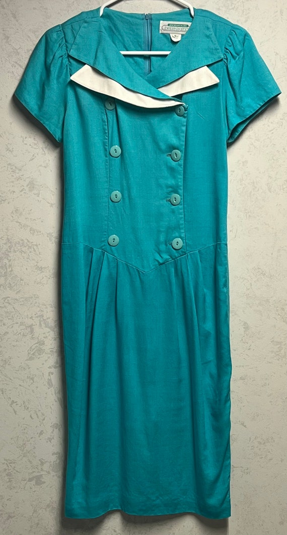 80s Nautical Collared Dress - image 2