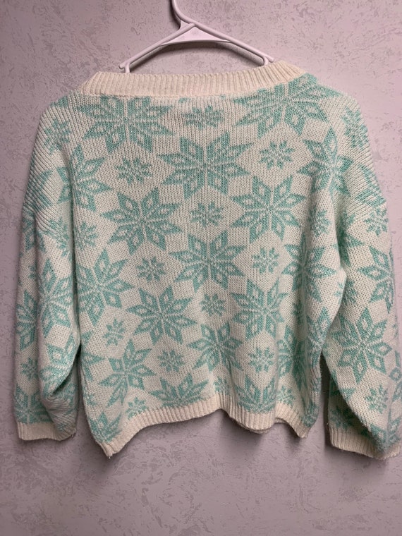 Shimmery Cropped Snowflake Sweater - image 2