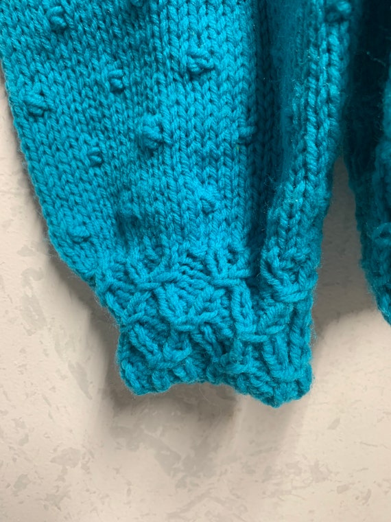 Handmade Blue Sweater - image 8