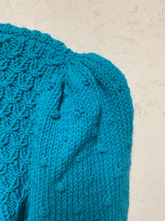 Handmade Blue Sweater - image 4