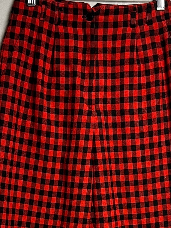 80s Deb Plaid High-Waisted Pants