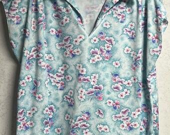 Vintage Womens Floral Blouse