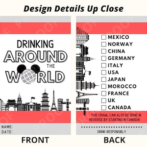 EPCOT Drink Around the World Passport - Editable Template - Instant ...