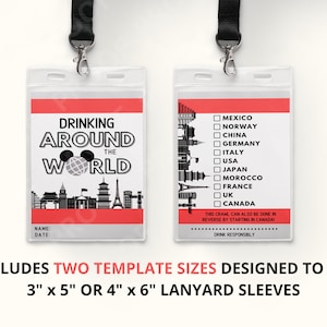 EPCOT Drink Around the World Passport - Editable Template - Instant ...
