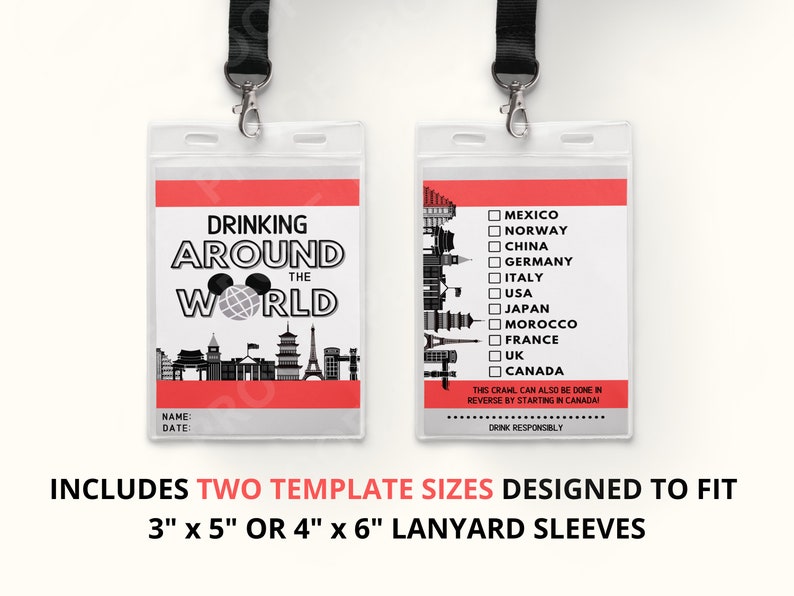 EPCOT Drink Around the World Passport - Editable Template - Instant ...