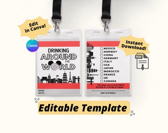 EPCOT Drink Around the World Passport - Editable Template - Instant Download