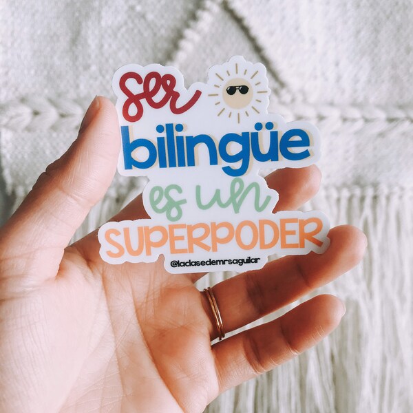 Ser bilingüe| sticker in Spanish | Vinyl Sticker | Laptop Sticker | Water Bottle Sticker