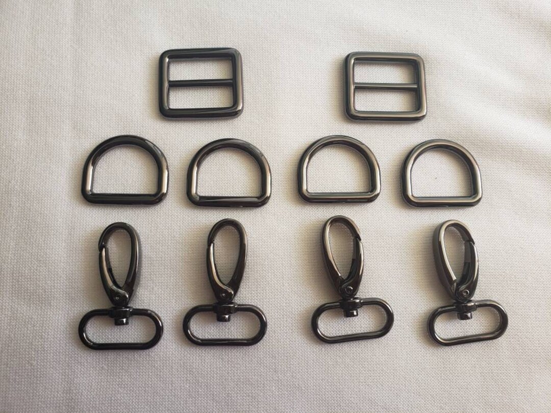 1 25mm Bag Strap Hardware Set Gun Black Etsy