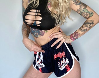 Women's 80's old school Heavy Metal Shorts/Hair Metal/Glam Metal/Relaxed fit