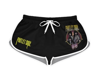 Pantalones cortos de heavy metal de la vieja escuela de los años 80 para mujer/Hair Metal/Glam Metal/Ajuste relajado/Teatro del dolor/Shorts de botín