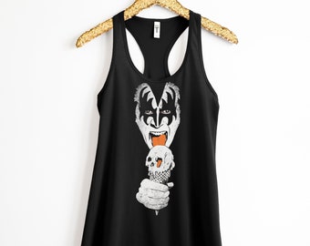 Women's Heavy Metal Tank Tops/Heavy Metal Fashion/Rock N Roll Style/Custom Tank Tops/Unique Gifts For Her/Racerback Tank Top/KISS