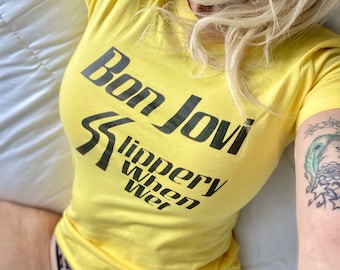 The Boyfriend Tee/Heavy Metal Tees for women/Slippery when wet/Vintage 80's style/Tight Fitting/Sexy tees for her/Unique gifts/Hair metal