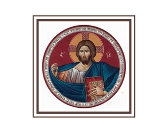Gesù Cristo Pantocratore/ Ιησους Χριστος Παντοκρατωρ / Ιησους Χριστος / Pittura ortodossa / Arte da parete stampabile / Παντοκρατωρ