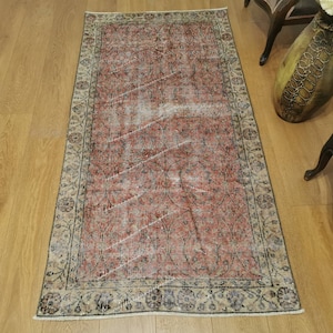 3x6 Vintage Rug, Area Rug 3x6, Turkish Rug 3x6, Wool Rug 3x6, Oriental Rug 3x6, Oushak Rug 3x6, Vintage Turkish Rug, Vintage Oushak Rug