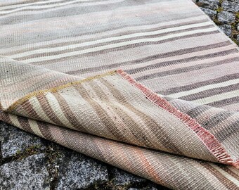 Hand Knotted Wool Kilim Runner Rug: 2.3 x 24, Vintage Turkish