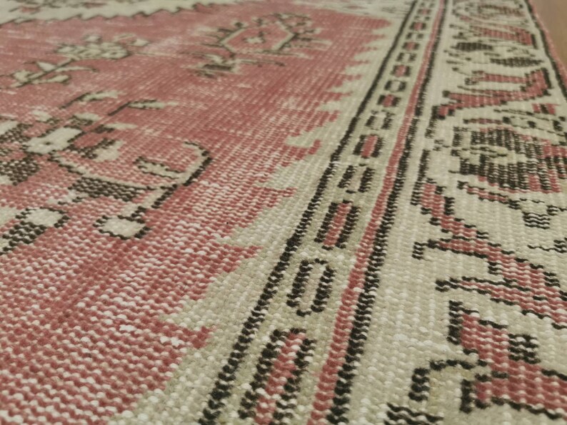 Pale Pink Vintage Rug Turkish Rug Area Rug 4.8x8.9 Feet Etsy