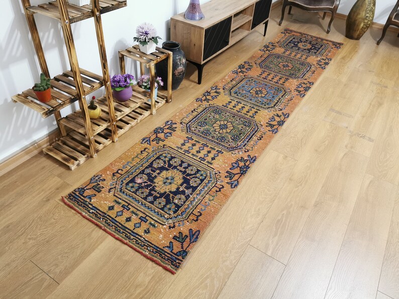Oushak Runner Rug 2.3x10.8 Kilim Runner Rug Vintage Runner Etsy