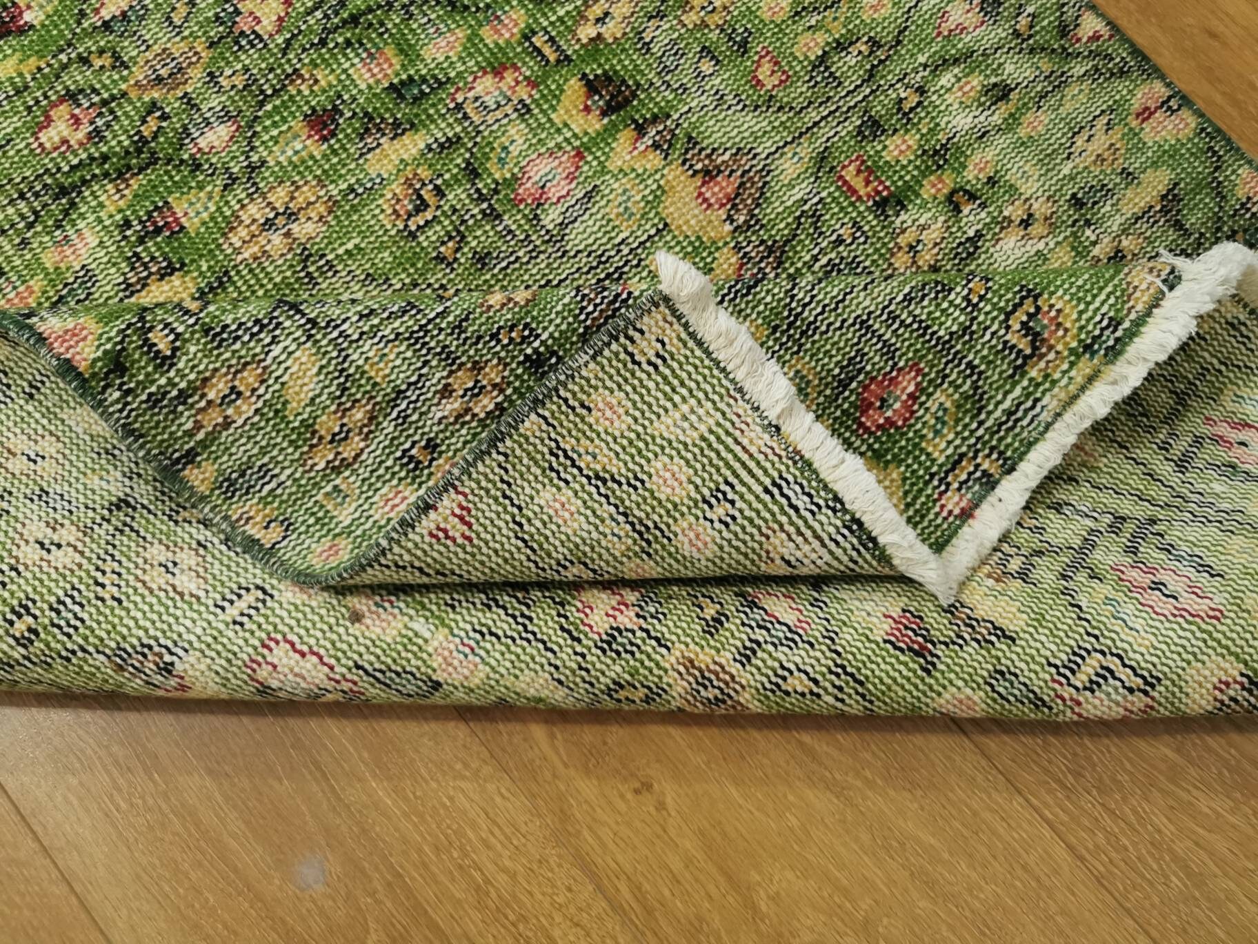 Green Vintage Runner Rug Green Wool Runner Rug Kelly Green Etsy