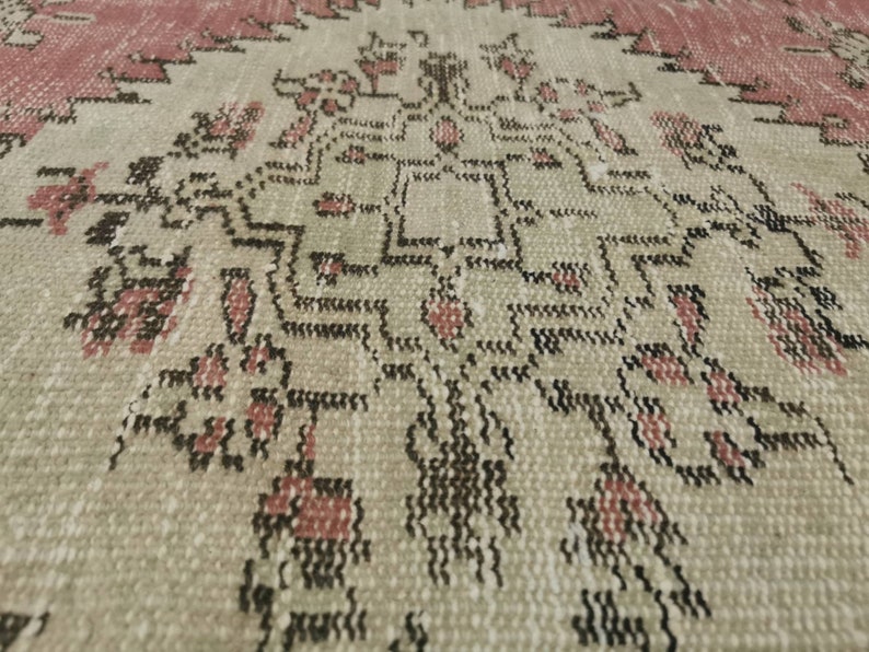 Pale Pink Vintage Rug Turkish Rug Area Rug 4.8x8.9 Feet Etsy