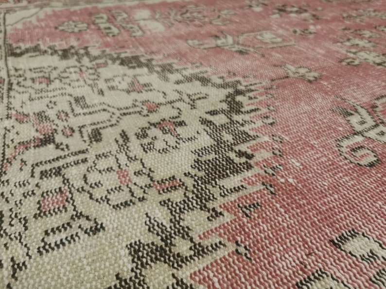 Pale Pink Vintage Rug Turkish Rug Area Rug 4.8x8.9 Feet Etsy