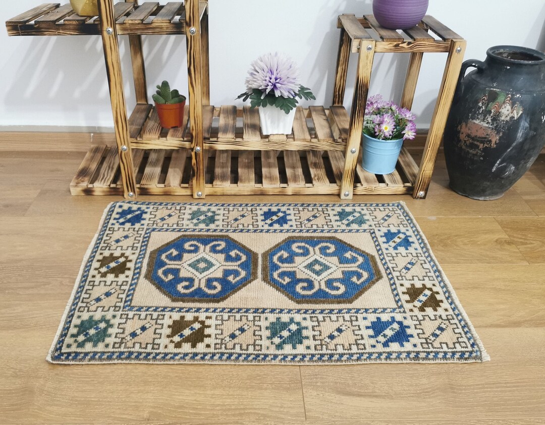 Small Blue Turkish Rug Small Rugs 2x3 Small Rug for Bedroom - Etsy