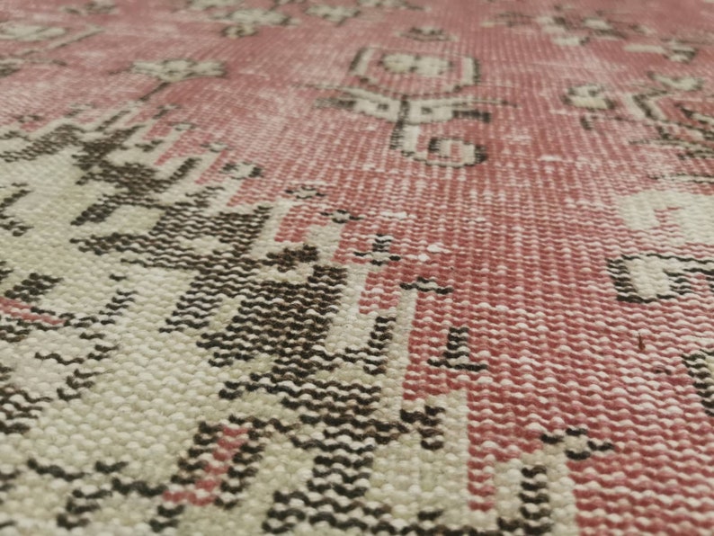 Pale Pink Vintage Rug Turkish Rug Area Rug 4.8x8.9 Feet Etsy