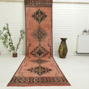 Vintage Handmade Runner Rug 11 x 2.8 feet Vintage Handwoven Rug - Turkish Runner - Oushak Runner