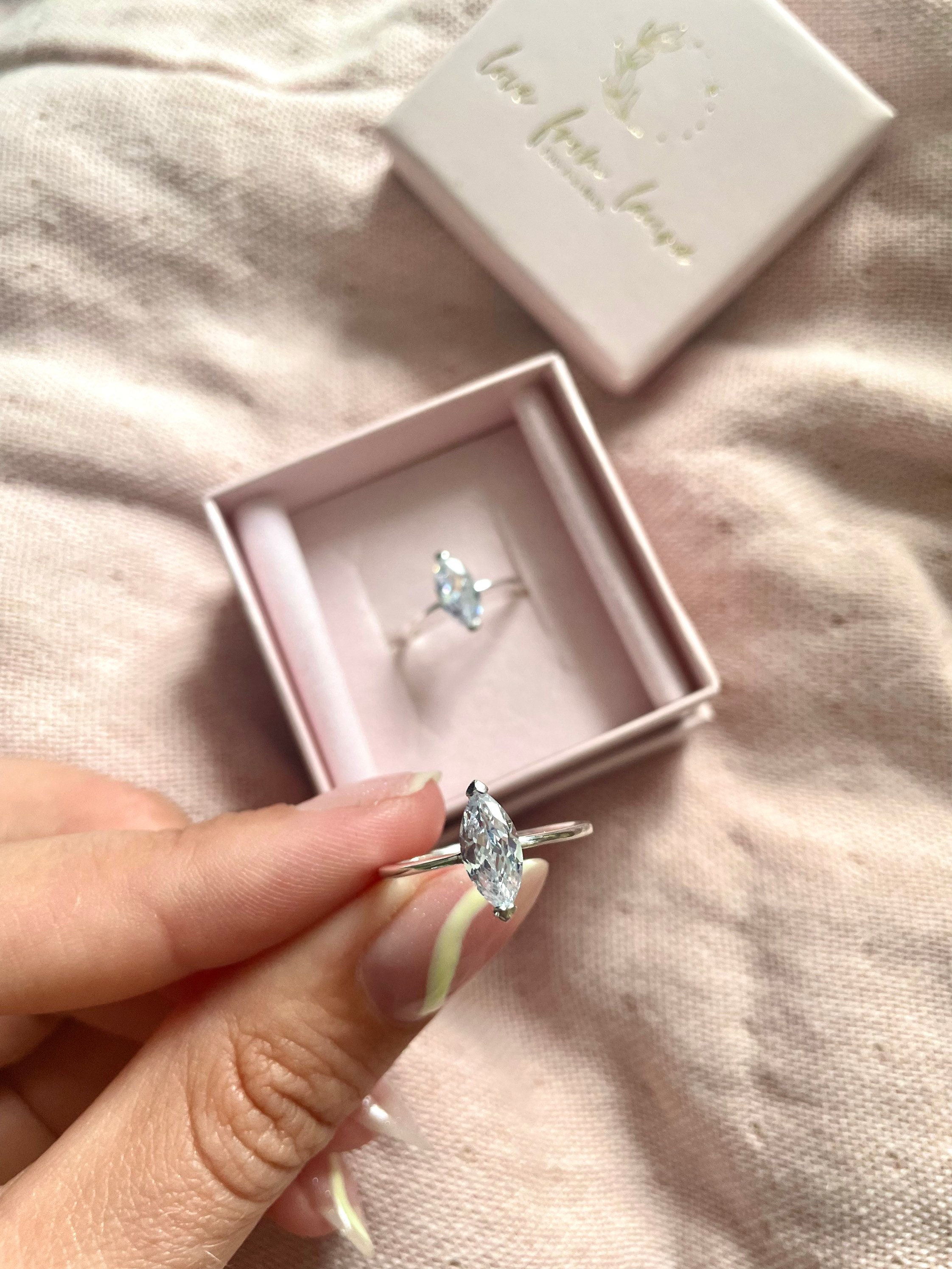 Sterling silver shop marquise ring