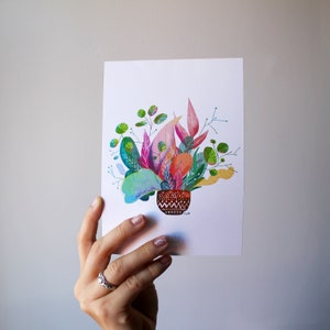 Pflanzen - Kunstdruck, Boho Kunstdruck, Wandkunst, Illustration