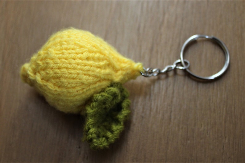 Little Lemon Knitted Keychain