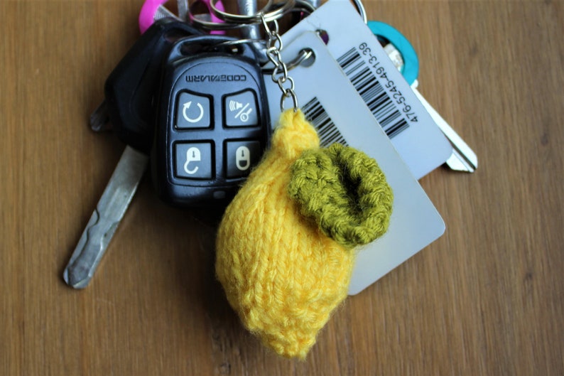 Little Lemon Knitted Keychain