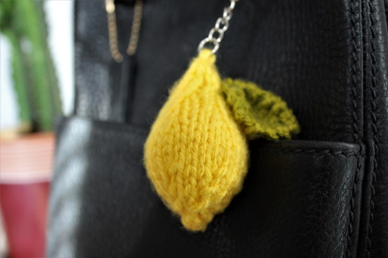 Little Lemon Knitted Keychain