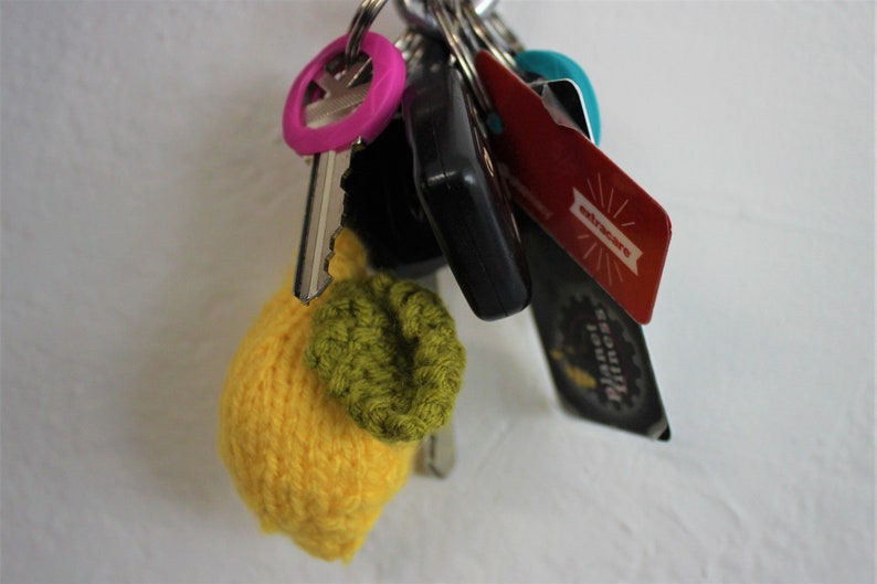 Little Lemon Knitted Keychain