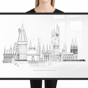 Hogwarts Castle Drawing Architecture Blueprint Harry Etsy