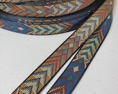 Native arrow jacquard fabric trim, 1 2 inch wide, sold by the yard.
