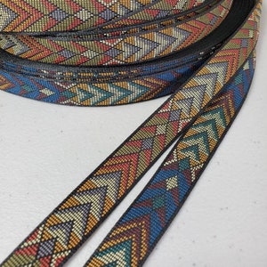Native arrow jacquard fabric trim, 5/8 inch wide, sold by the yard.