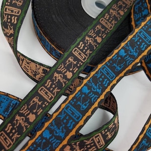 Egyptian fabric trim 3/4 inch wide, Jacquard ribbon fabric trim,  sold by the yard.