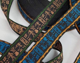 Egyptian fabric trim 3/4 inch wide, Jacquard ribbon fabric trim,  sold by the yard.