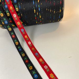 Scandinavian floral, 1/2 inch wide, sold by the yard.