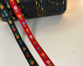 Scandinavian floral, 1/2 inch wide, sold by the yard.