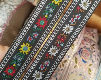 Scandinavian Style Jacquard Fabric Trim, 7/8 inch wide, sold by the yard.