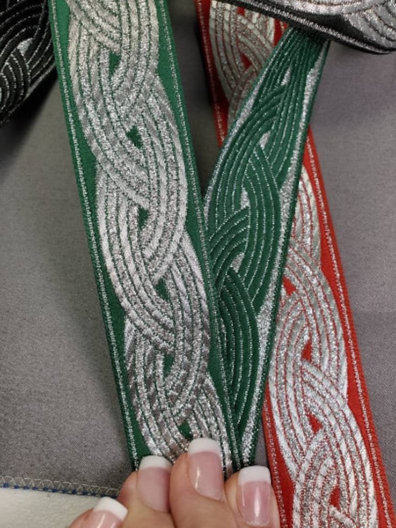 Celtic Braid Silver Woven Knot Fabric Trim 1 1/4 Inch Wide Etsy
