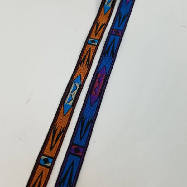 Apache native woven fabric trim, jacquard trim, 1/2 inch wide, sold by the yard.