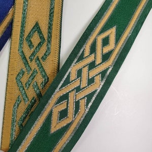 Celtic woven knot jacquard fabric trim 1 1/8 inch wide, sold by the yard. image 4