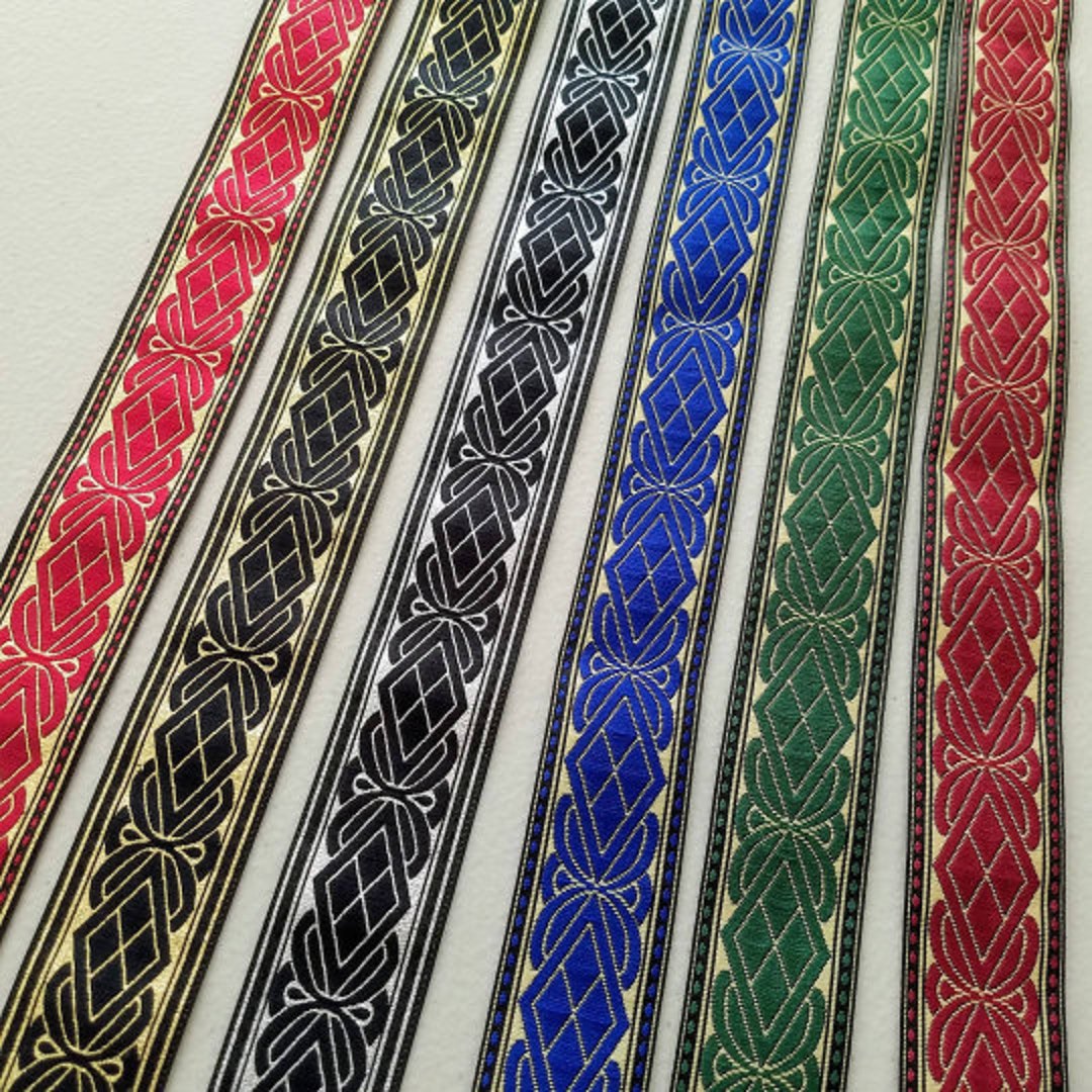 Celtic Fabric Trim, Jacquard Fabric Trim, 1 1/4 Inch Wide, Sold by the Yard. Etsy