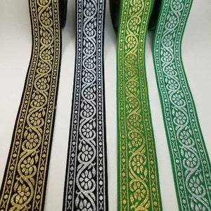 Mittelalterliche Jacquard-Stoffborte 3 cm breit, wird als Meterware verkauft.
