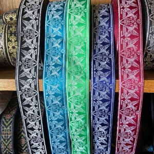 Griffin Celtic medieval jacquard trim, 1 3/8 inch wide, sold by the yard.